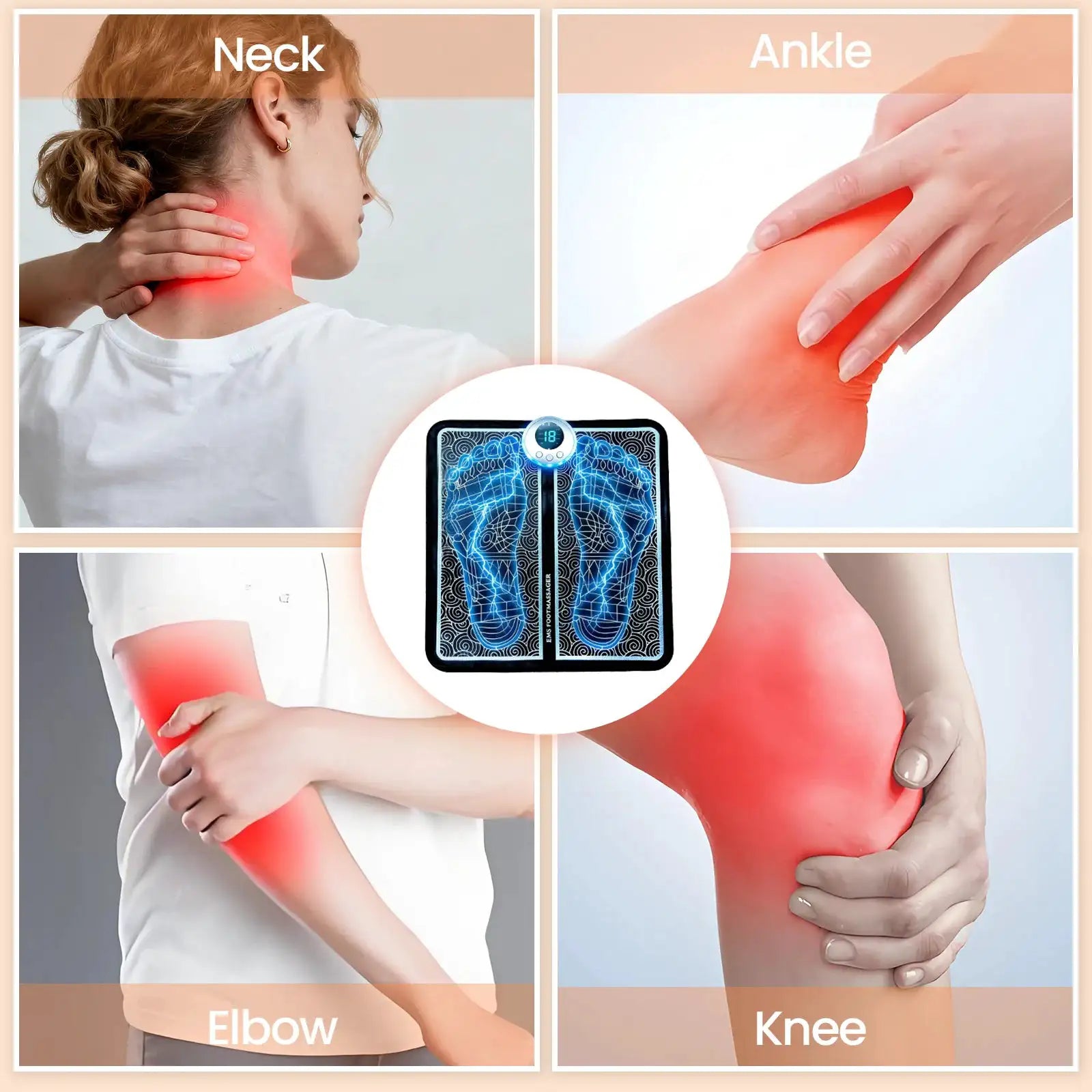 19Level EMS Foot Massager Pad Acupoints Massage Electric Muscle Stimulation Improve Blood Circulation Relief Pain Relax Feet