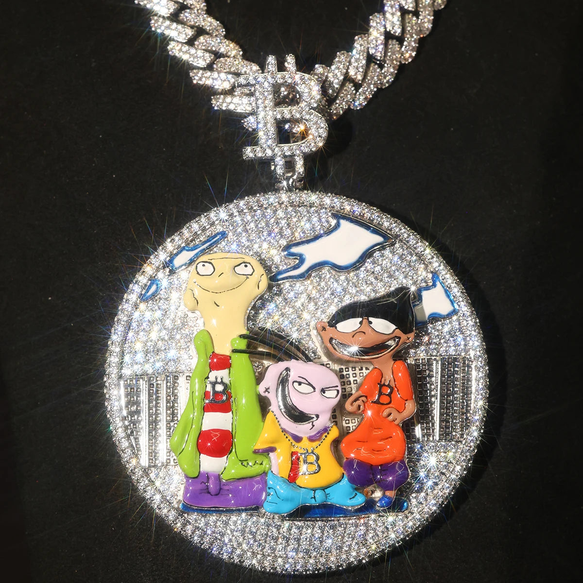 Iced Out Cartoon Character Round