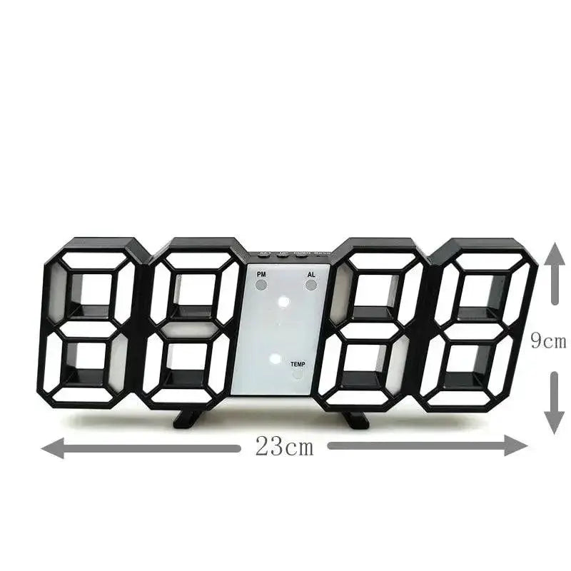 LED Wall Clock 3D Design USB Port Modern Home Decor