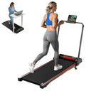 Foldable Incline Walking Pad Treadmill 3HP 300LBS Small Spaces