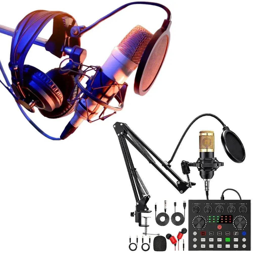 Podcast Equipment Bundle BM800 Microphone And V8 Sound Card