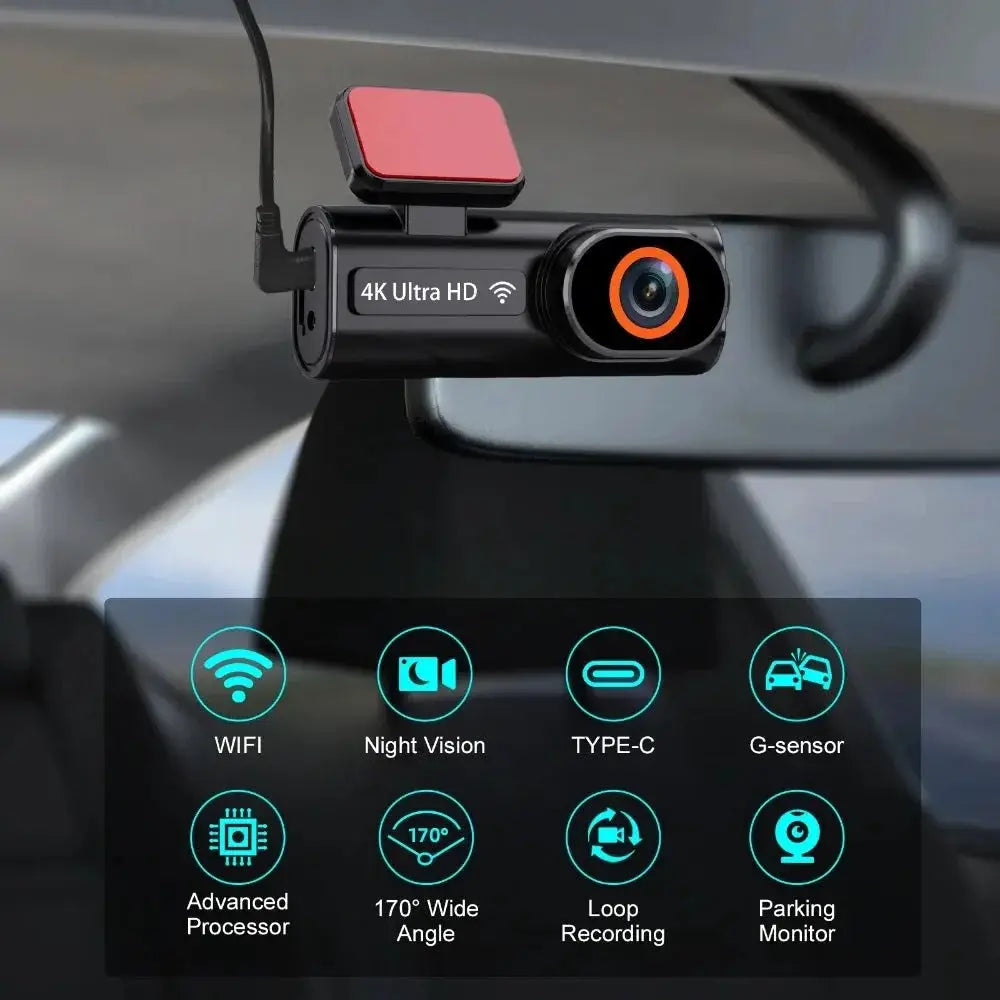 Ultra HD 4K Car Dash Cam With WIFI DVR Night Vision 24H Parking GPS - stepyours.com