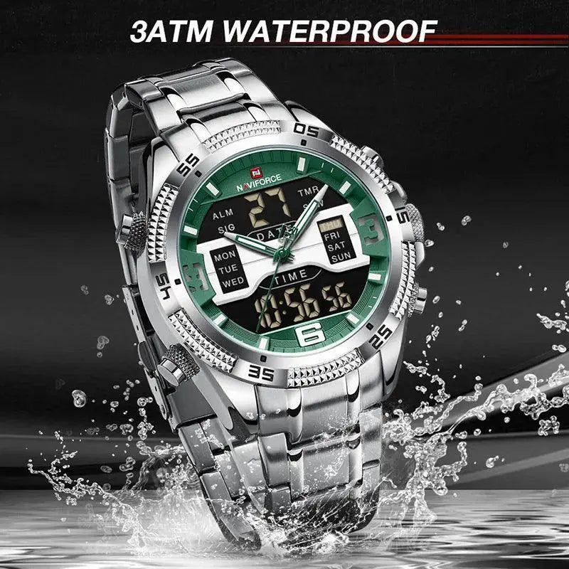 Naviforce Digital Stainless Steel Sports Watch Multifunction