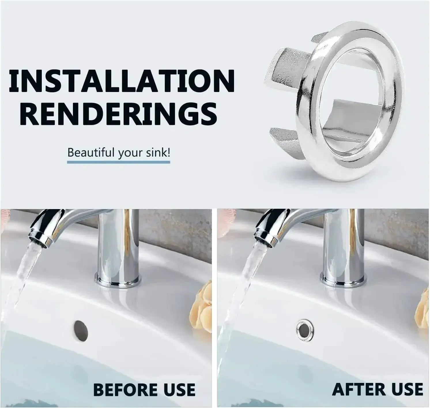 Plastic Sink Overflow Covers Four Pack Stylish Drain Cap