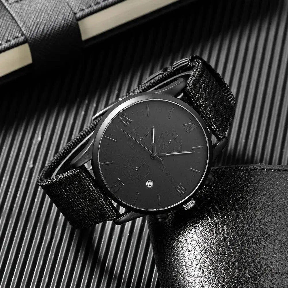 Sporty Nylon Watch Set For Modern Men 4 Piece Collection