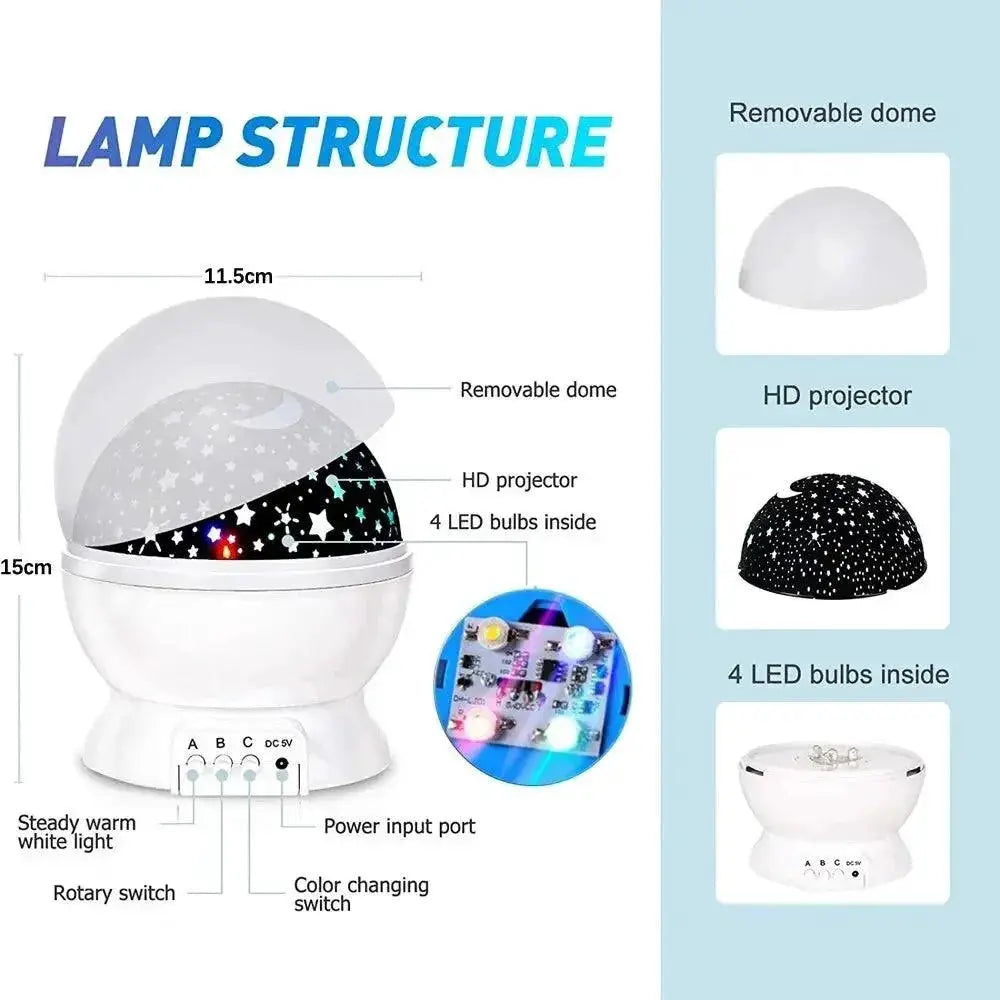 Serene Moon and Star Projector Lamp for Relaxing Home Decor