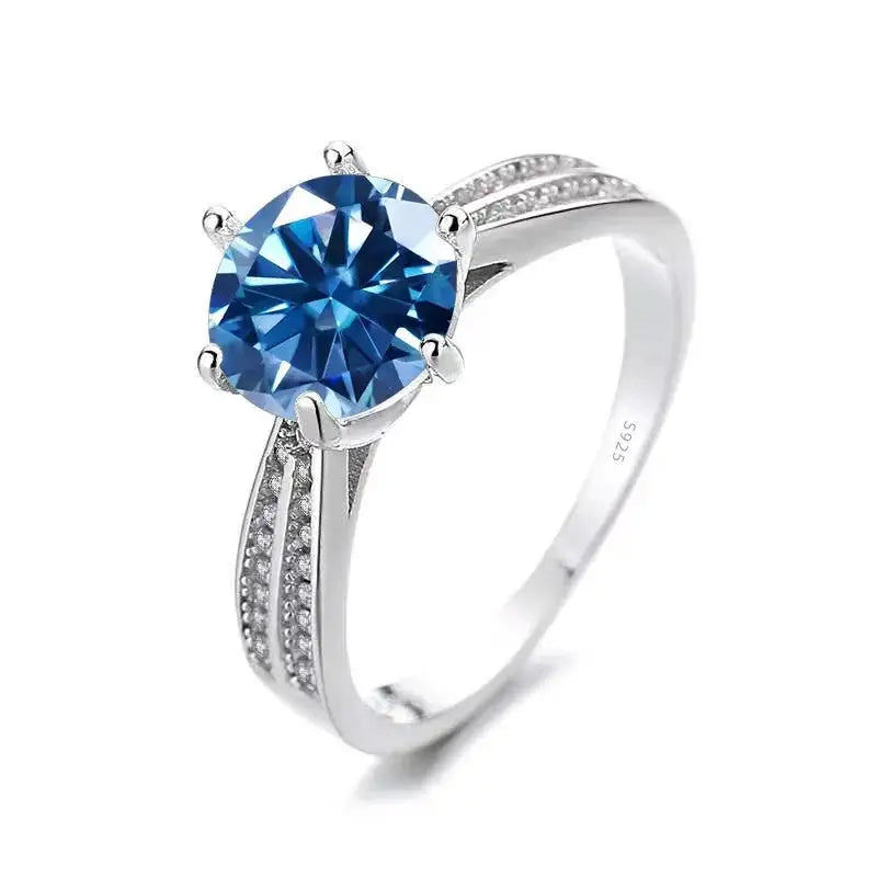 1CT D VVS1Classic 925 Sterling Silver Ring Genuine Moissanite with Certificate Exquisite Jewelry for Women Ideal Engagement Ring