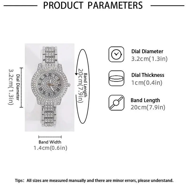 Elegant Women's Analog Wristwatch Set With Quartz Movement
