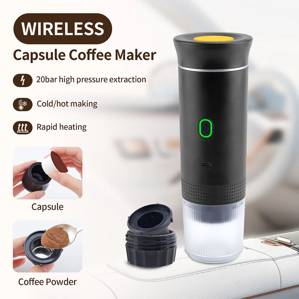 Wireless Portable Espresso Coffee Maker Rechargeable Electric — product view 2