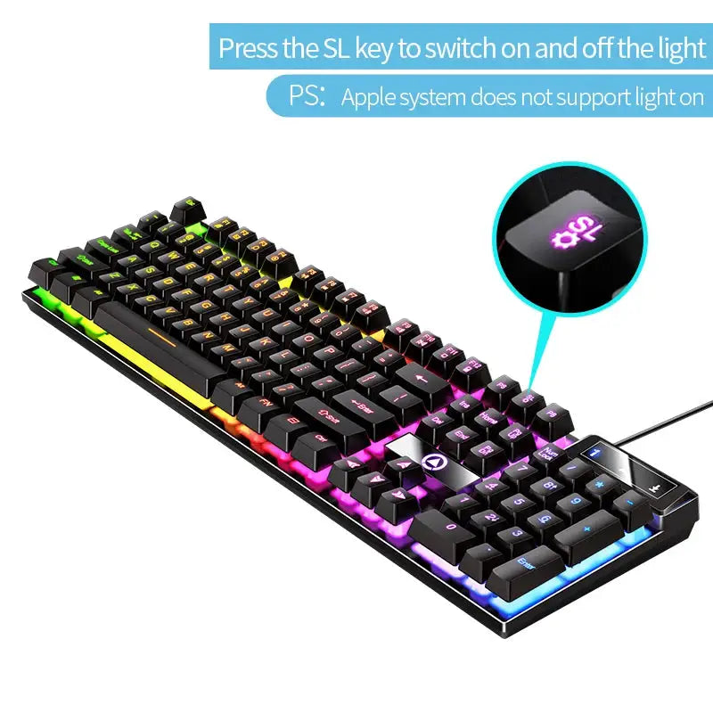 YINDIAO K500 Wired Keyboard Gaming Laptop Desktops PC Computer Office Accessories Low Profile Gamer Keyboards With Numpad