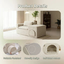 Inch Boneless Floor Sofa Chair Beige Pet-Friendly Human Lounge