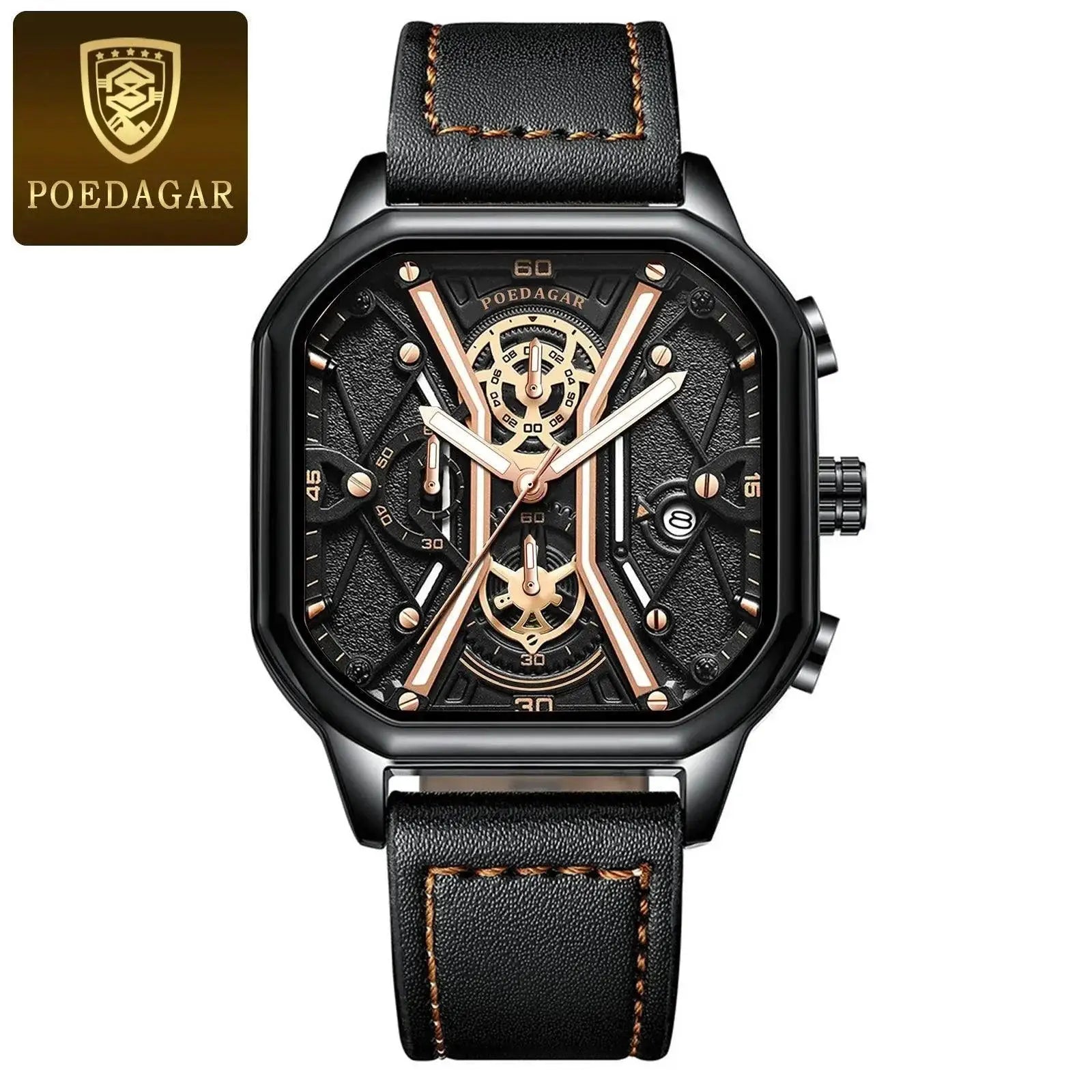 Chronograph Leather Watch Stylish Precision Timepiece
