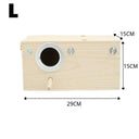 Wood Bird House Parrot Breeding Box Natural Wood Nesting Spot