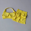 Yoga Set Seamless Halter Bra Matching Shorts Outfit