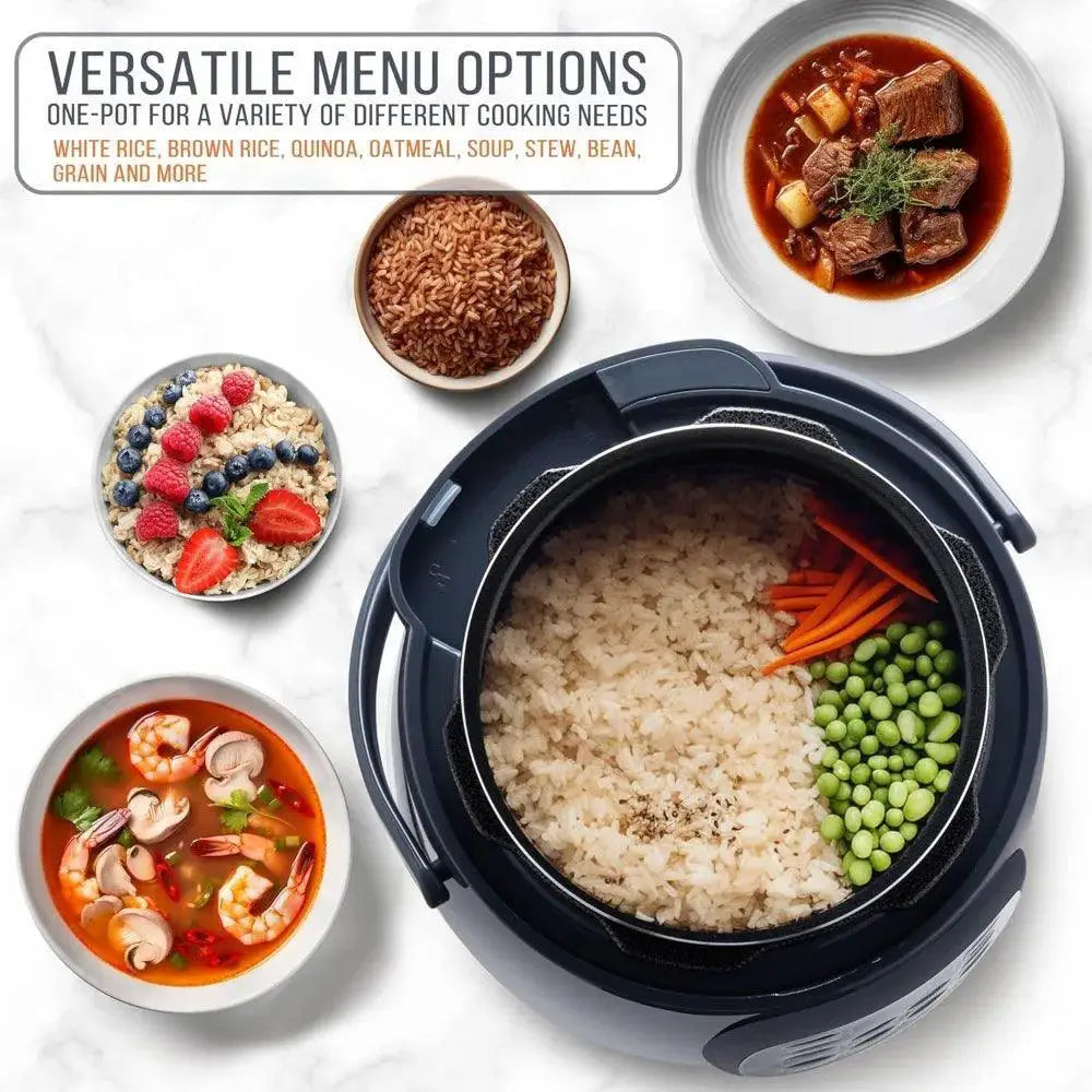Electric Rice Cooker With 10 Cooking Functions Compact 3 Cup
