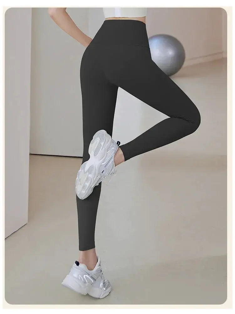 Ribbed Yoga Leggings Women Seamless Tummy Control High Waist