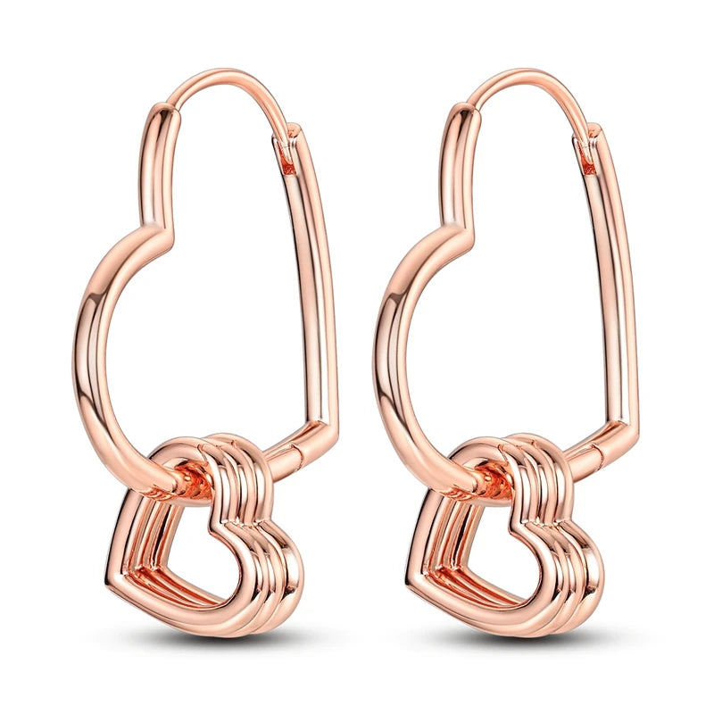 Silver Plated Earrings Rose Gold