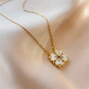 Fashion Retro Lucky Four Leaf Clover Necklace Gift for Women
