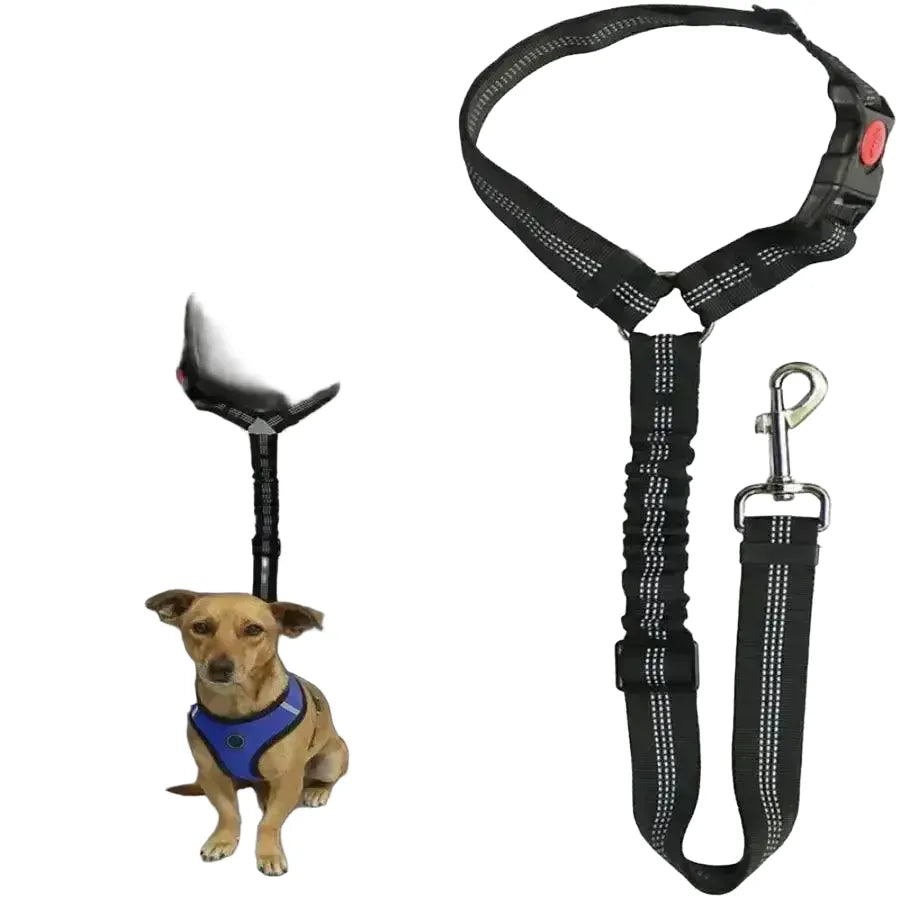 Pet Safety Reflective Dog Car Seat Belt — Red