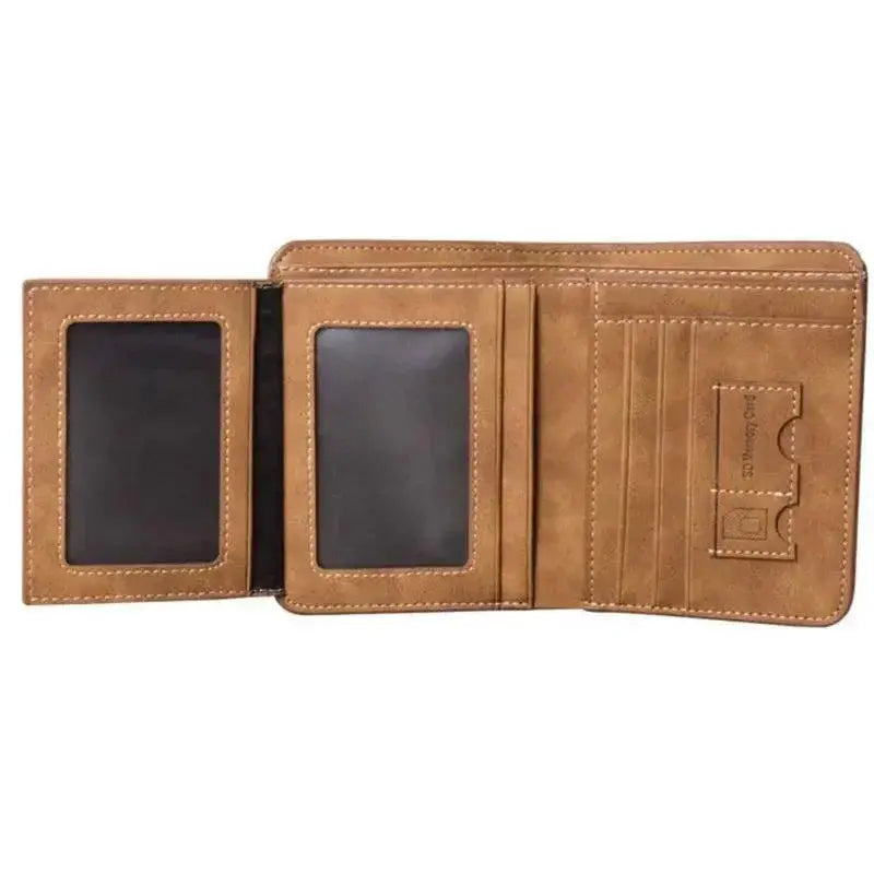 Slim Leather Hipster Wallet with Compartments for Modern Men