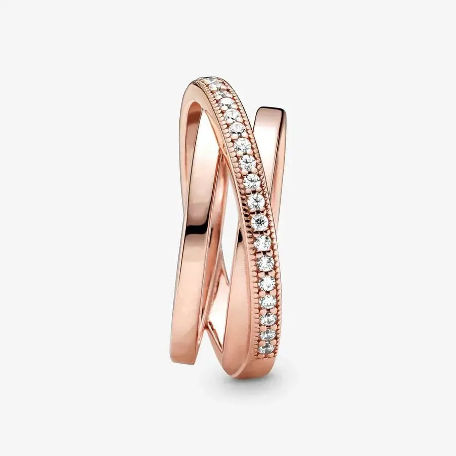 925 Sterling Silver Crossover Love Ring Gift For Her