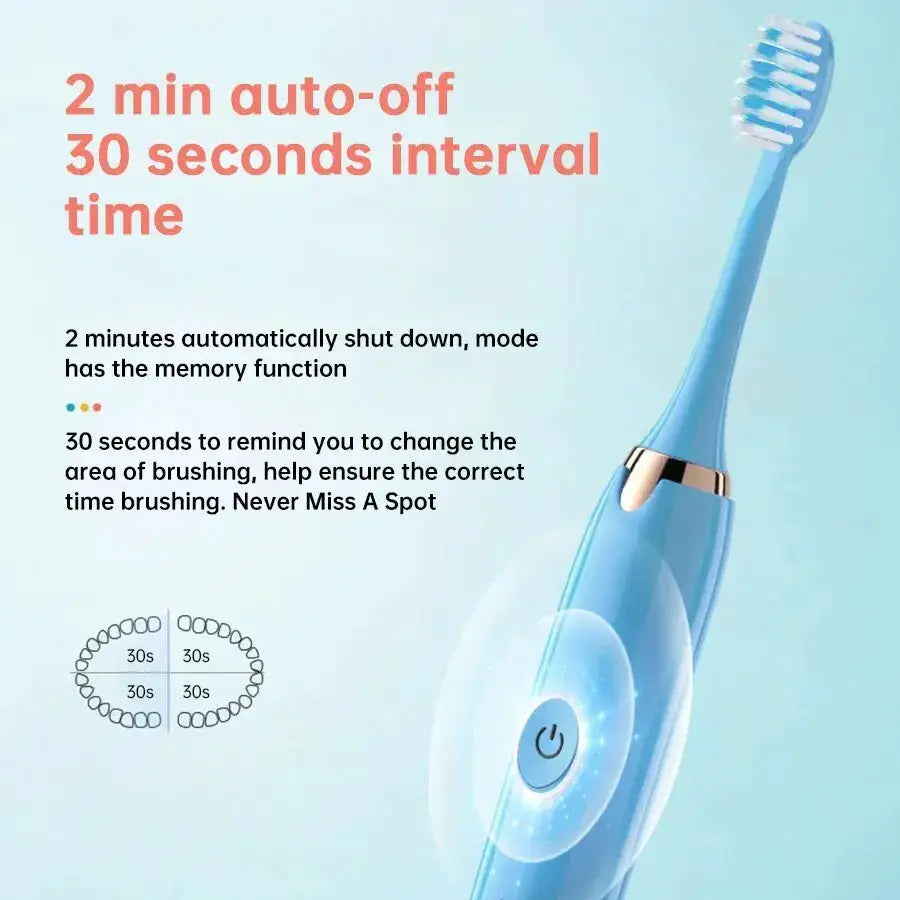 Tongwode Electric Sonic Toothbrush USB Rechargeable Waterproof Electronic Ultrasonic Whitening Tooth Brushes Replacement Heads