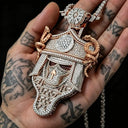 Premium Iced Out Gold Skull Pendant