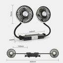 SEAMETAL Car USB Dual Head Fan 3 Speed 360 Degree Adjustable Backseat Breeze