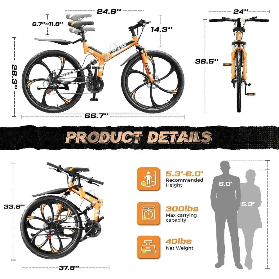 Inch Folding Mountain Bike Speed — product image 2