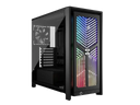 CORSAIR RS Mid-Tower PC Case, Black - Illuminated front panel RGB - fans included - Supports dual radiators - ASUS BTF, MSI Project Zero - Black