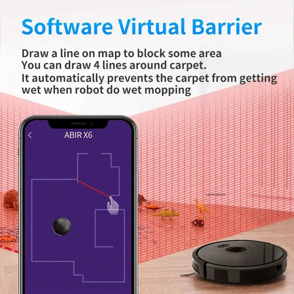 Abir X6 Robot Vacuum 6000Pa Suction Visual Navigation - OurLum.com