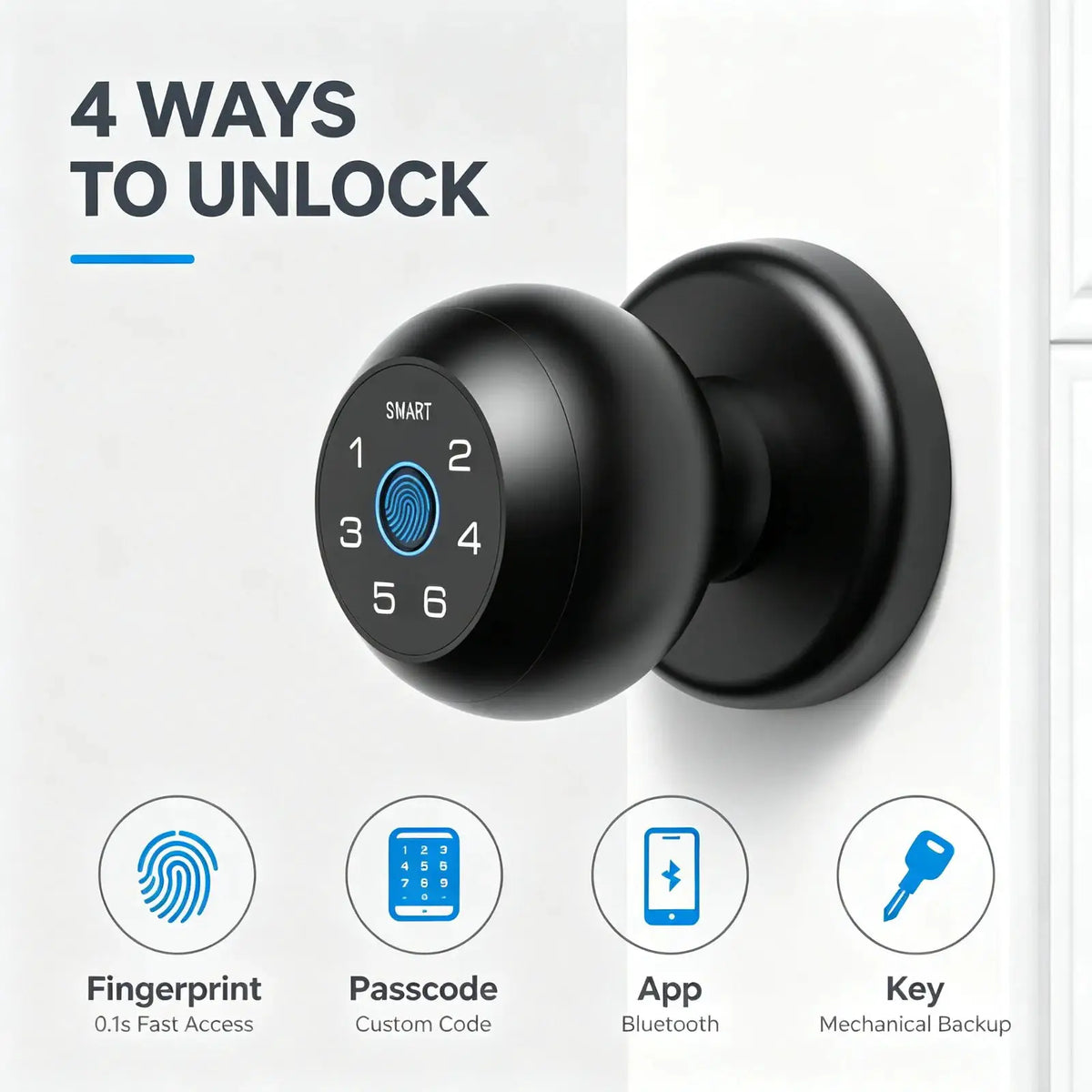 Smart Interior Keyless Fingerprint Lock — product view 3