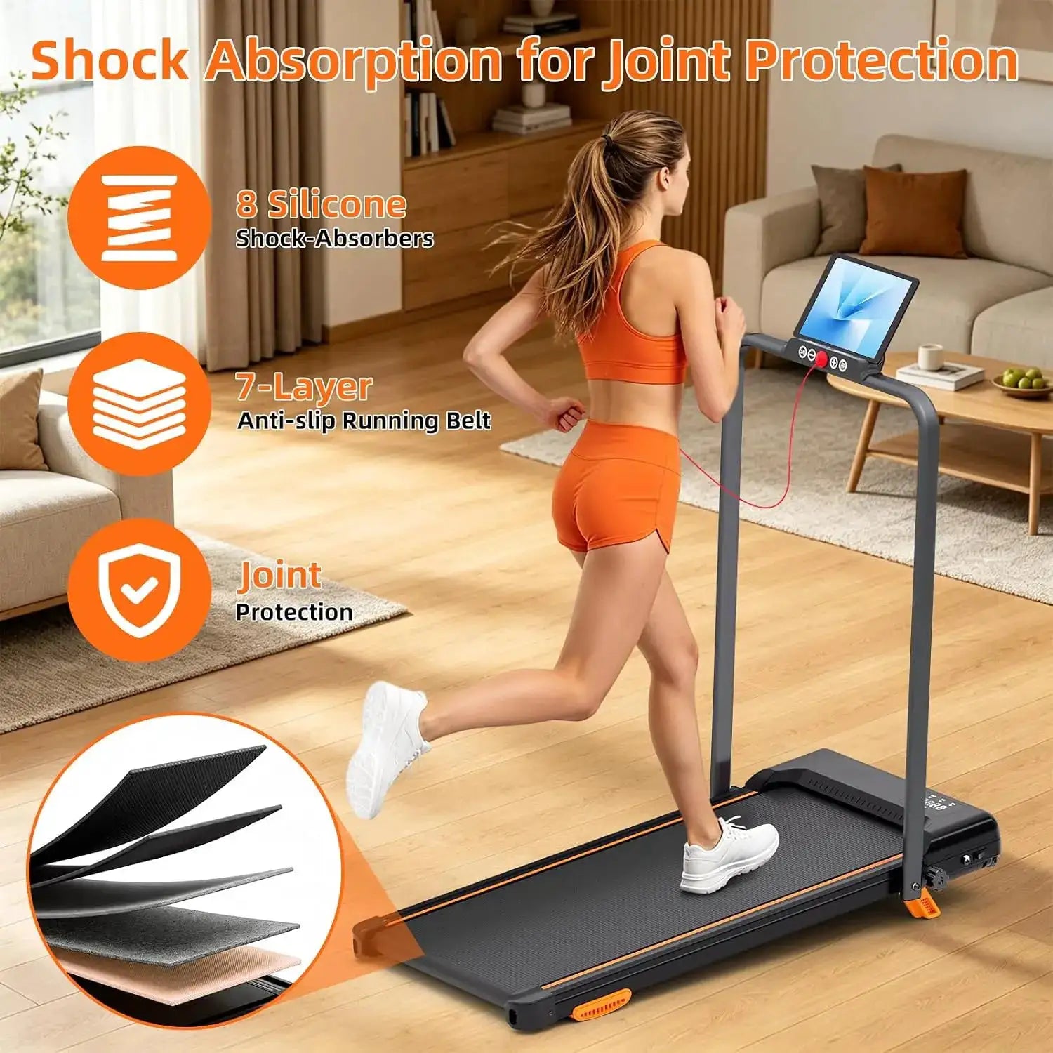 Walking Pad with 12% Incline,Under Desk Treadmill for Home,Folding Treadmill Home, 3.0HP Walking Pad with Handle Bar with Remote Control, with LED Display,330LBS