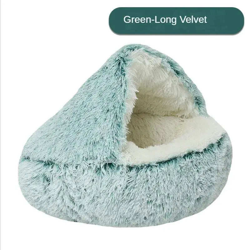 Calming SelfWarming Pet Bed for Cats — Gray-Long velvet