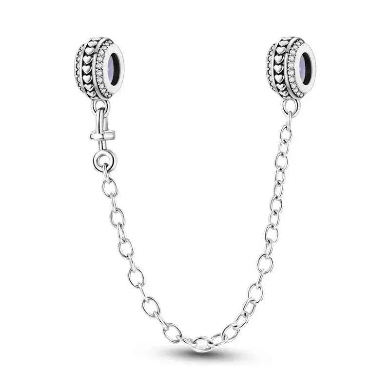 Silver Plated Beads Safety Chain Charm Bracelet Accessory