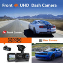 4K Front And Rear Dash Cam For Cars