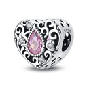 Charm Beads Sterling Silver Pink