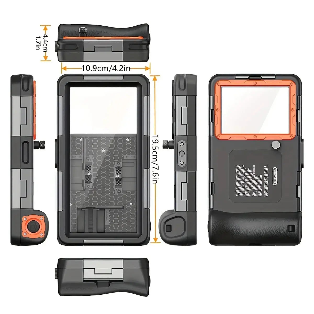 Waterproof Phone Case Holsters & 15m Diving 50ft Swimming Premium Protective Housing & Lanyard For iPhone Samsung 6.8" Phone