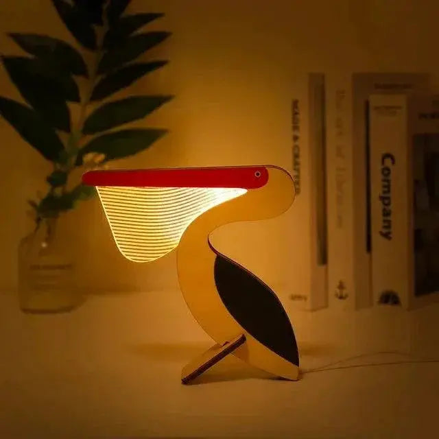 Animals LED Night Light Wood Acrylic USB Lamp For Kids