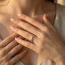 Moissanite Ring in Sterling Silver Crossover