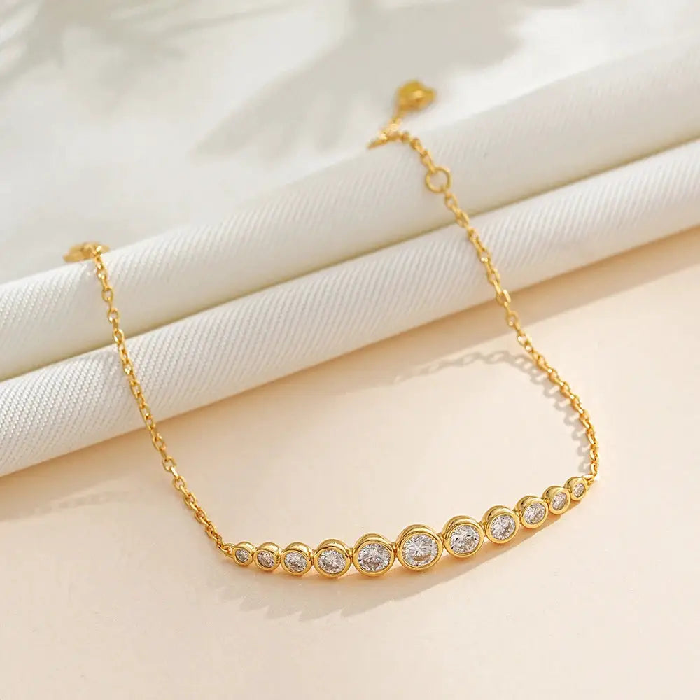 Round Moissanite Jewelry in Sterling Silver Dainty — product view 3