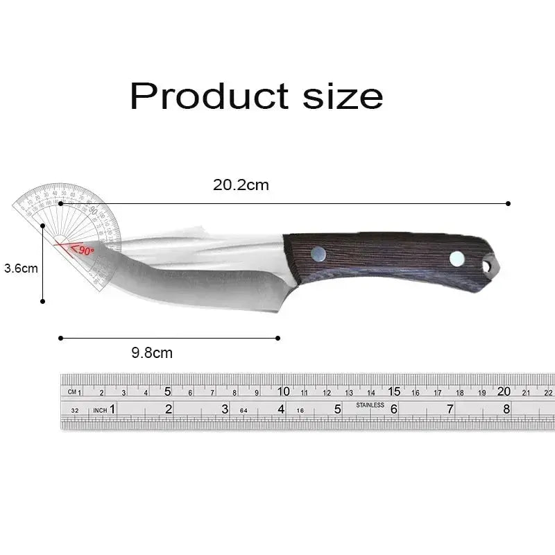 Handcrafted Stainless Steel Boning Knife and Meat Cleaver