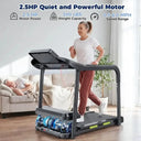 Senior Foldable Home Treadmill With Long Rails Heart Rate Monitor