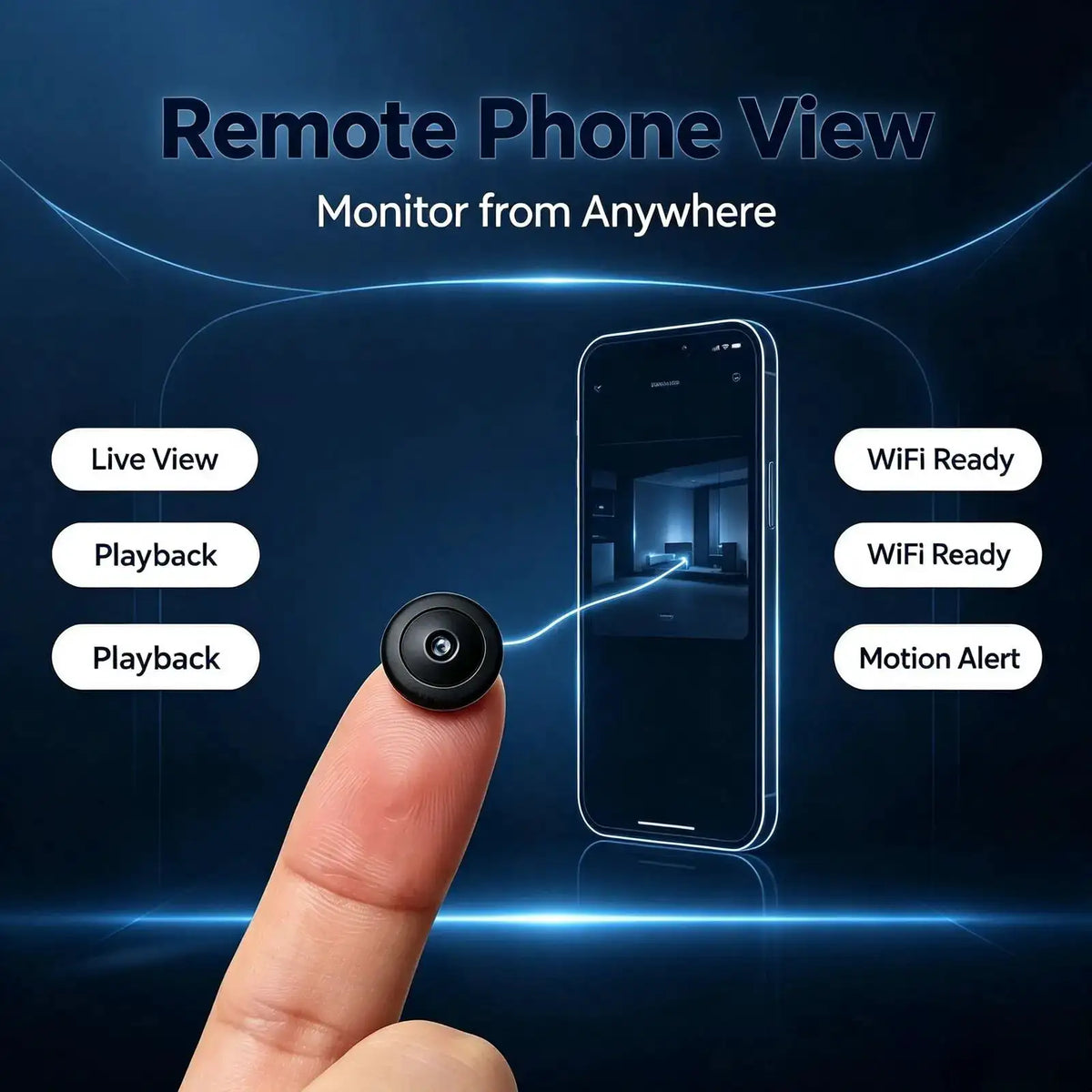 Mini WiFi Camera, HD Small Nanny Cam with Infrared 4K Vision — product view 1
