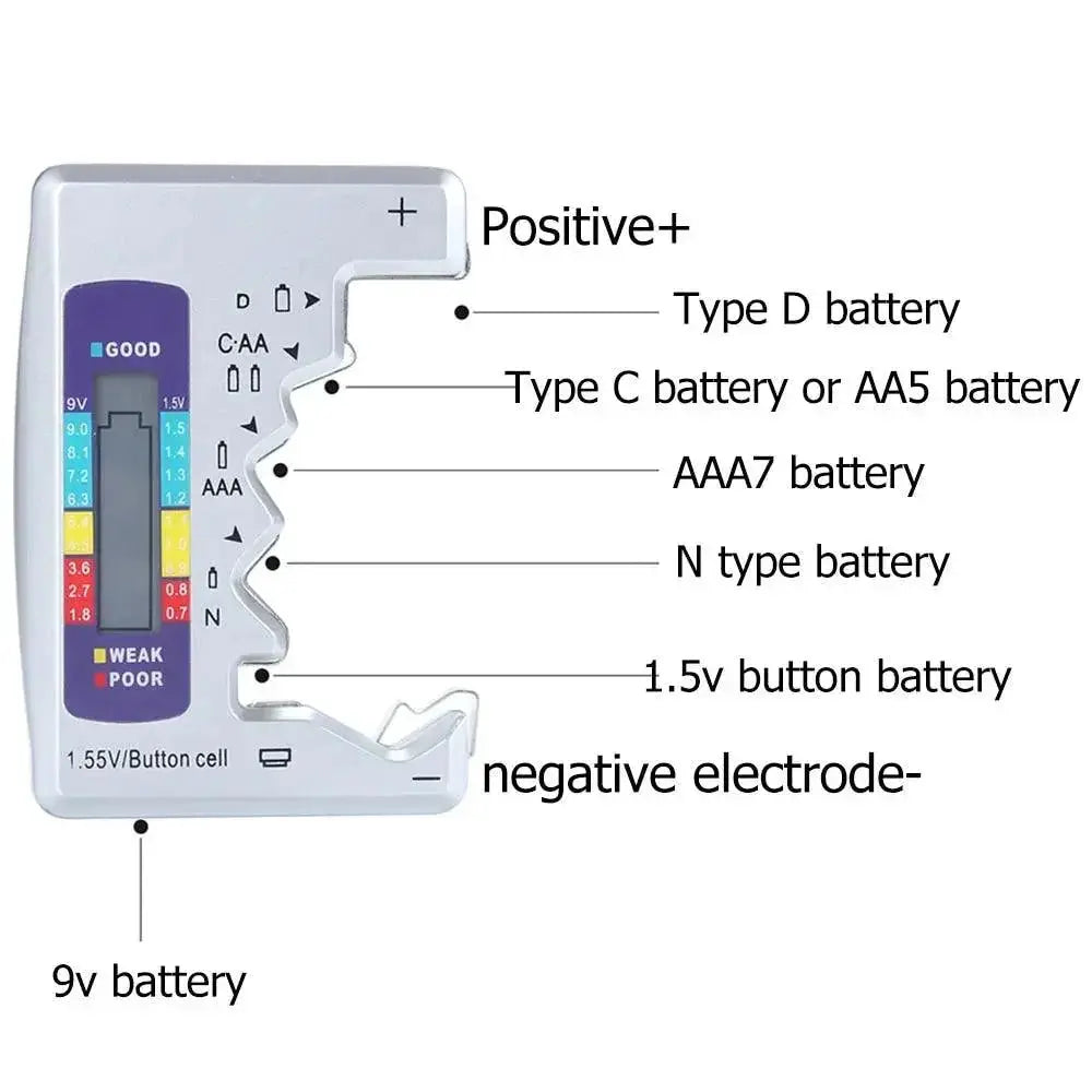 Digital Battery Tester With LCD Display Capacity Check Tool