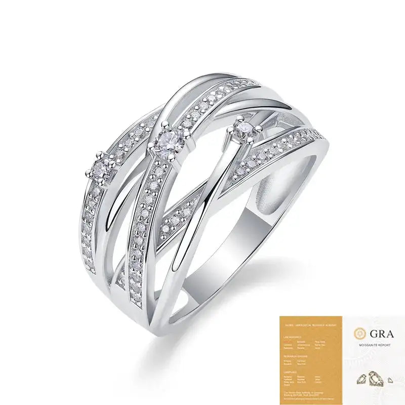 Elegant Gold Plated Moissanite Ring Style EMCNJ — product image 4