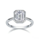Emerald Moissanite Ring In Silver