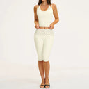Fitness Set Women Stripes Polka Dot Capri