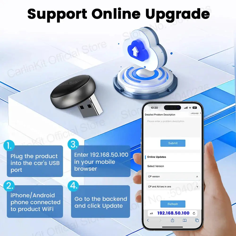 CarlinKit 5.0 Mini Ultra &Mini 5 Pro Wireless Adapter Wireless CarPlay &Android Auto USB Dongle For Cars Wireless Auto Connect