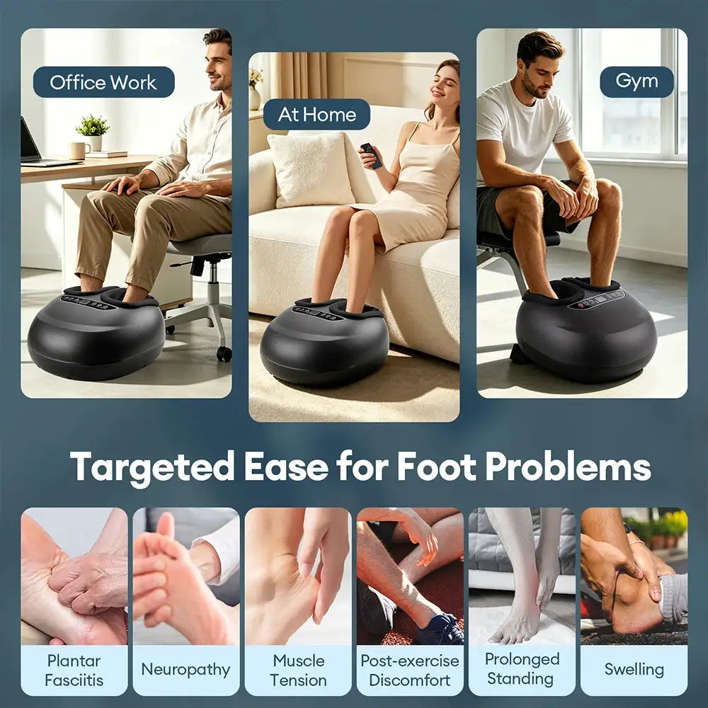 Air Pressure Foot Massager Acupressure Foot Massage Machine Shiatsu Kneading Pinching Ankle Plantar Instep Full Wrap Massager
